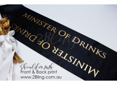 SHOULDER SASH - Front & Back print - Personalised custom print satin ribbon 